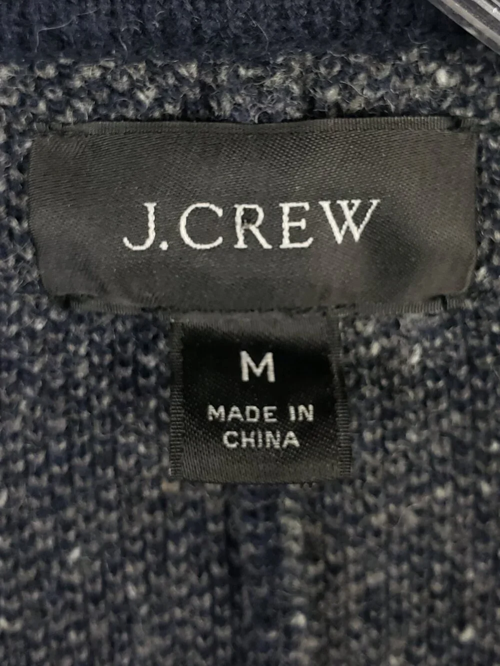 J CREW Sweater-Blazer Wool Blend Donegal Birdseye Charcoal Gray size M Preppy